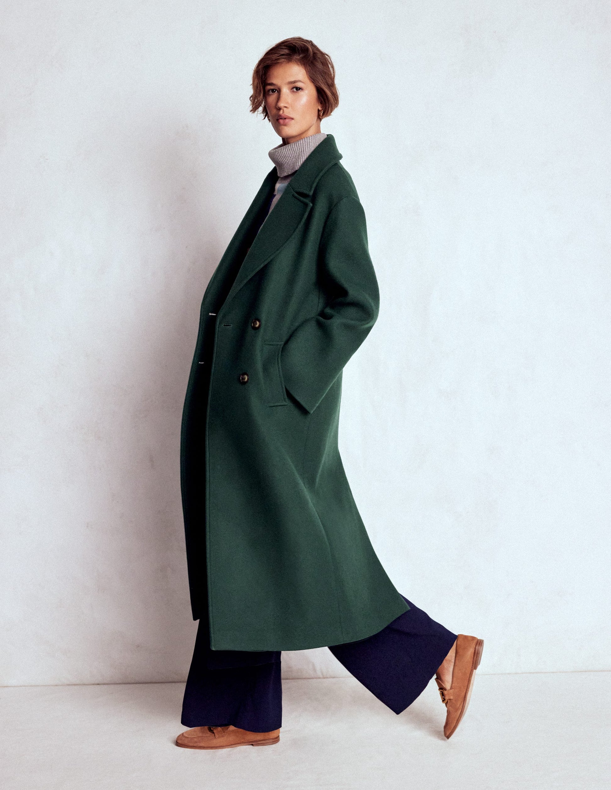 Cocoon Wool Coat-Emerald Night-4