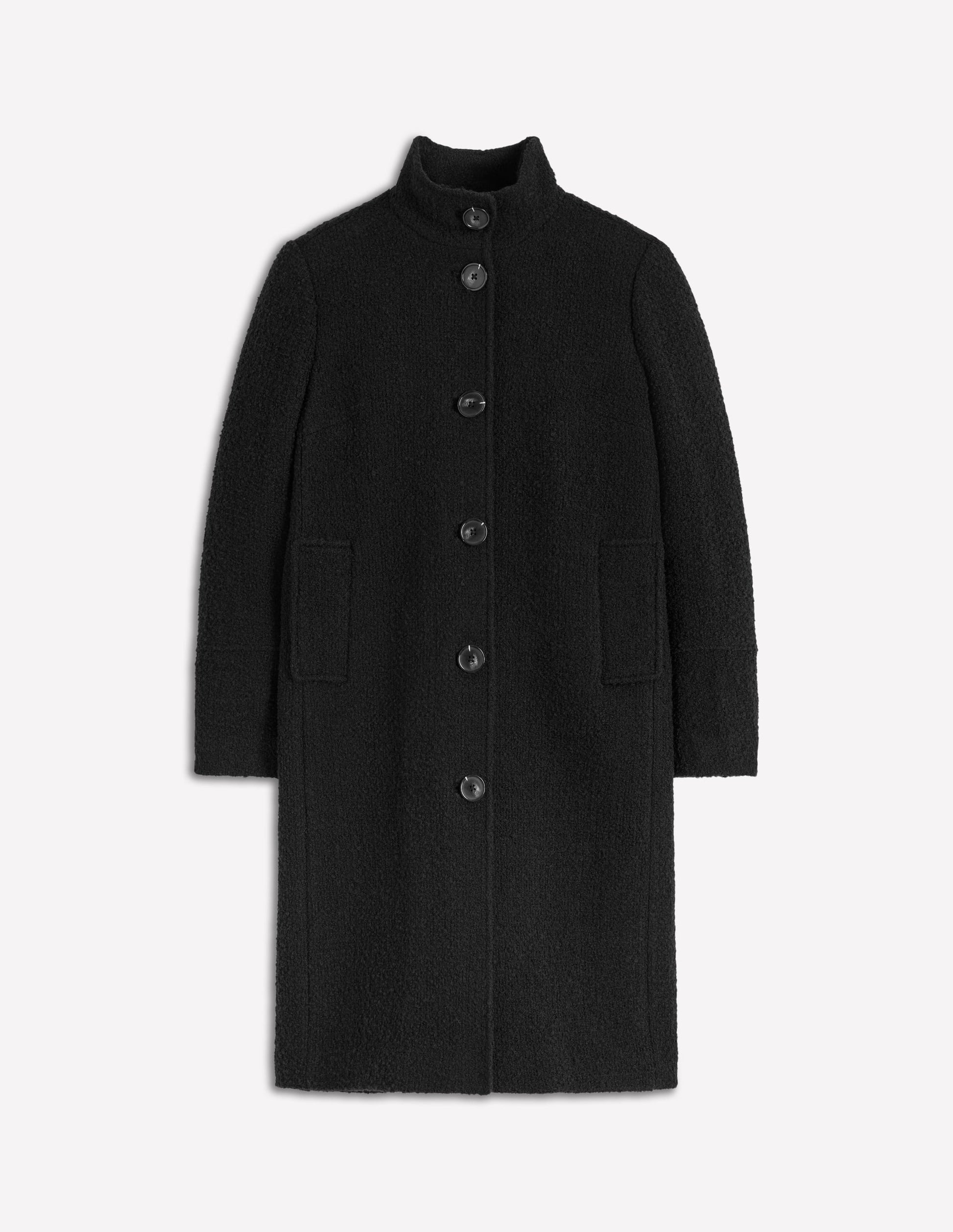 Funnel Neck Coat-Black-5