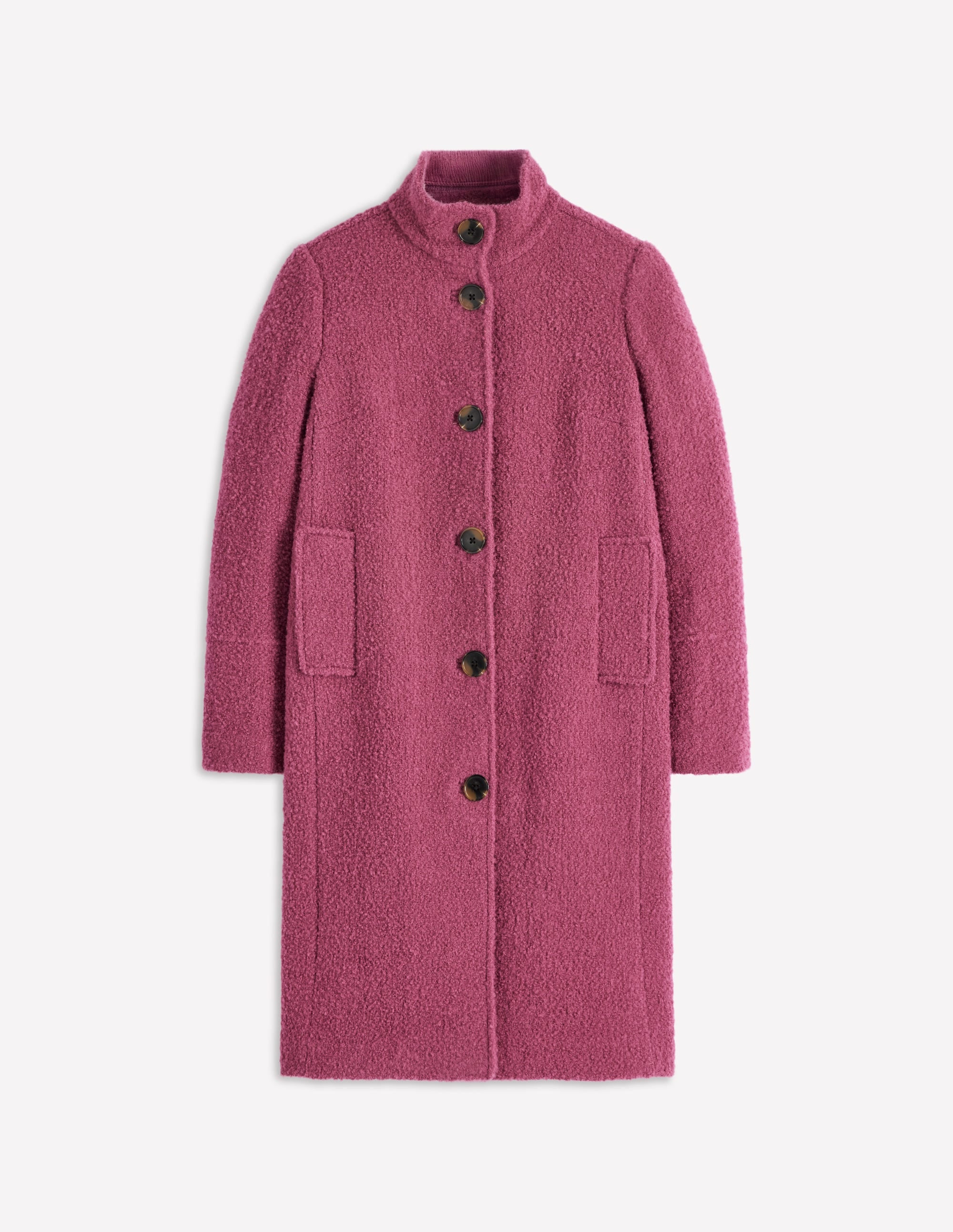 Funnel Neck Wool Coat-Pink Heather - Image 7