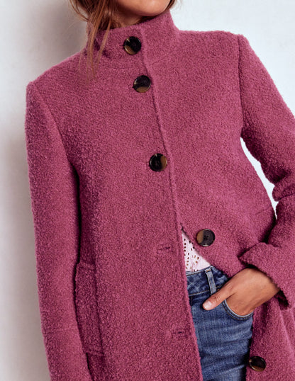Funnel Neck Coat-Pink Heather-2