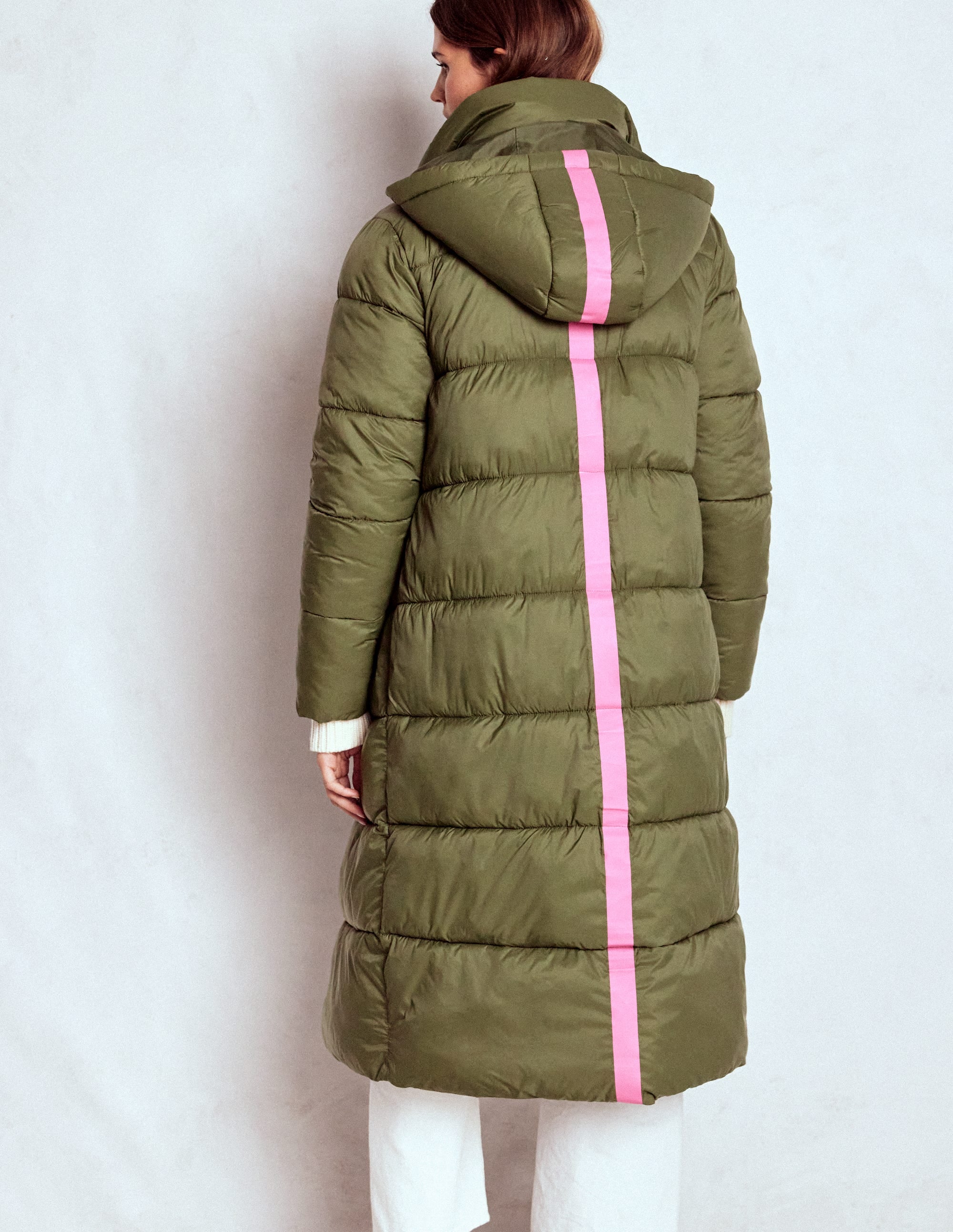 Longline Padded Coat-Woodland Green - Image 5