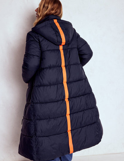 Longline Padded Coat-Navy-3