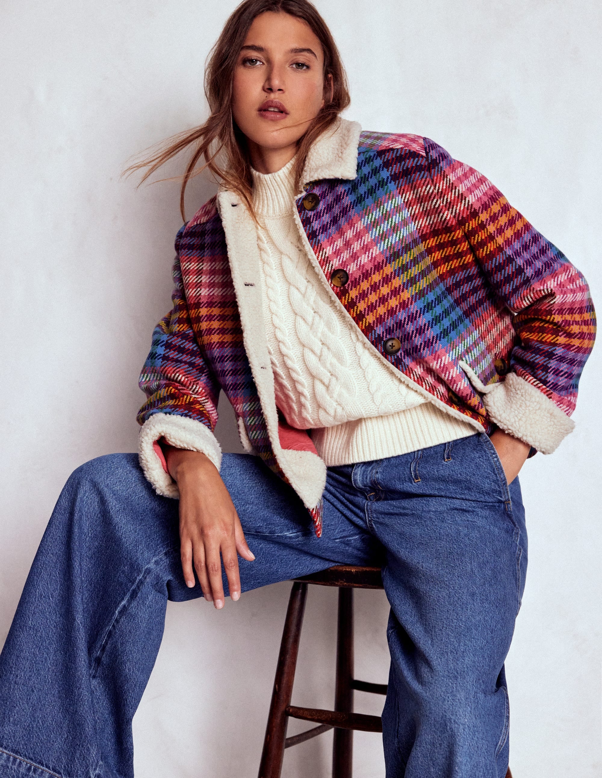 Stirling Check Coat-Rainbow Blanket Multigingham - Image 1