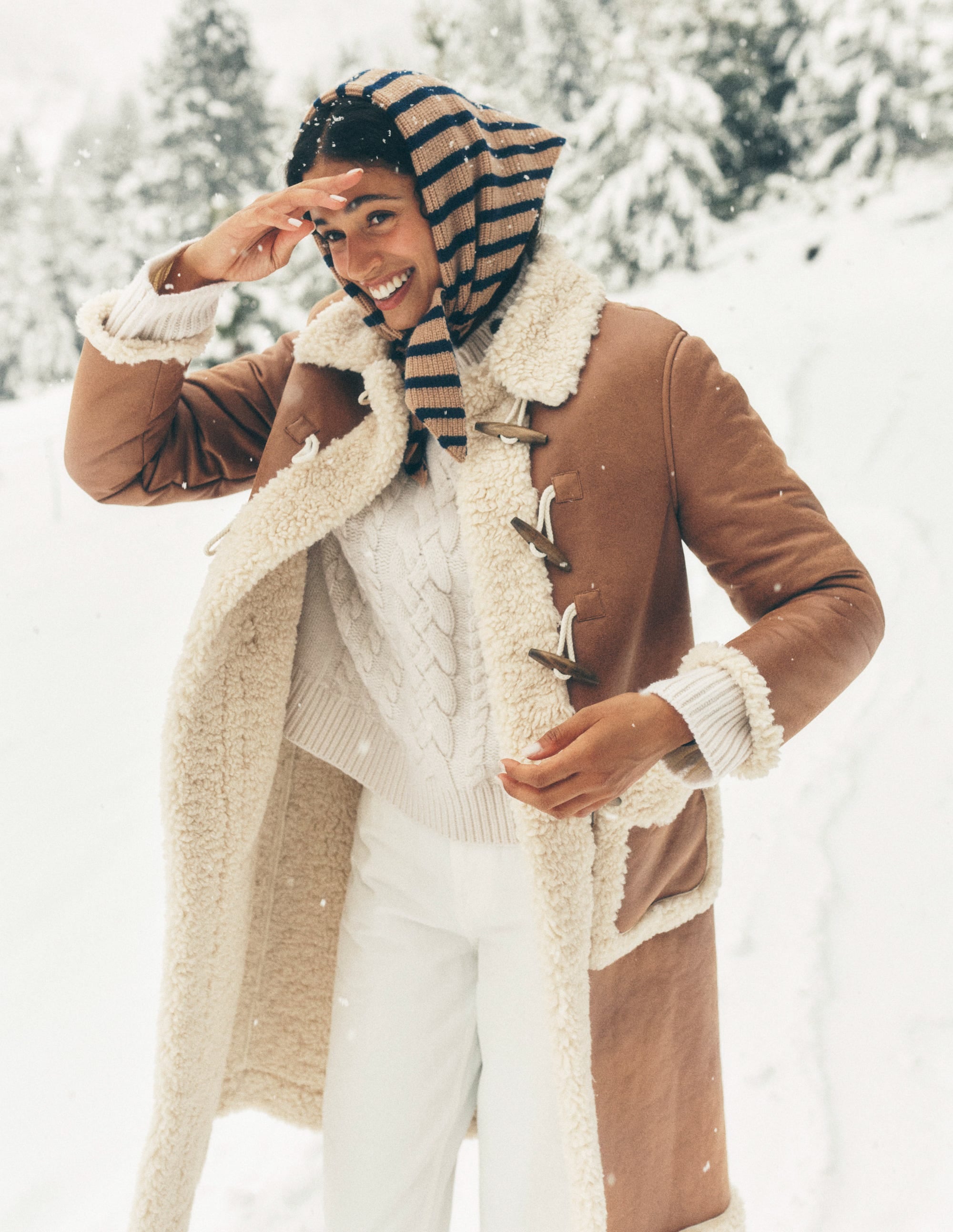 Borg Duffle Coat-Camel, Natural Borg - Image 6