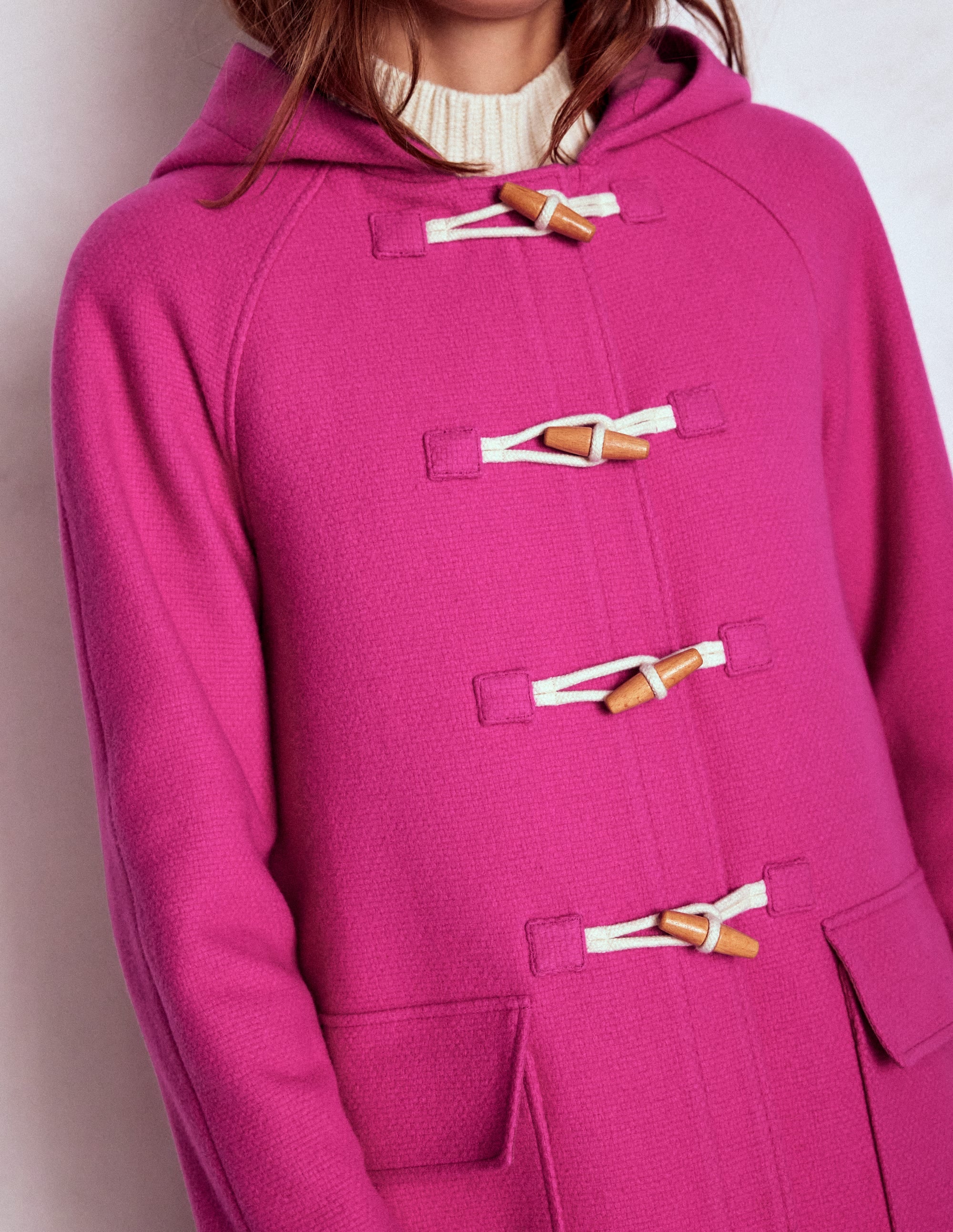 Swing Duffle Coat-Pink Peony | Boden AU
