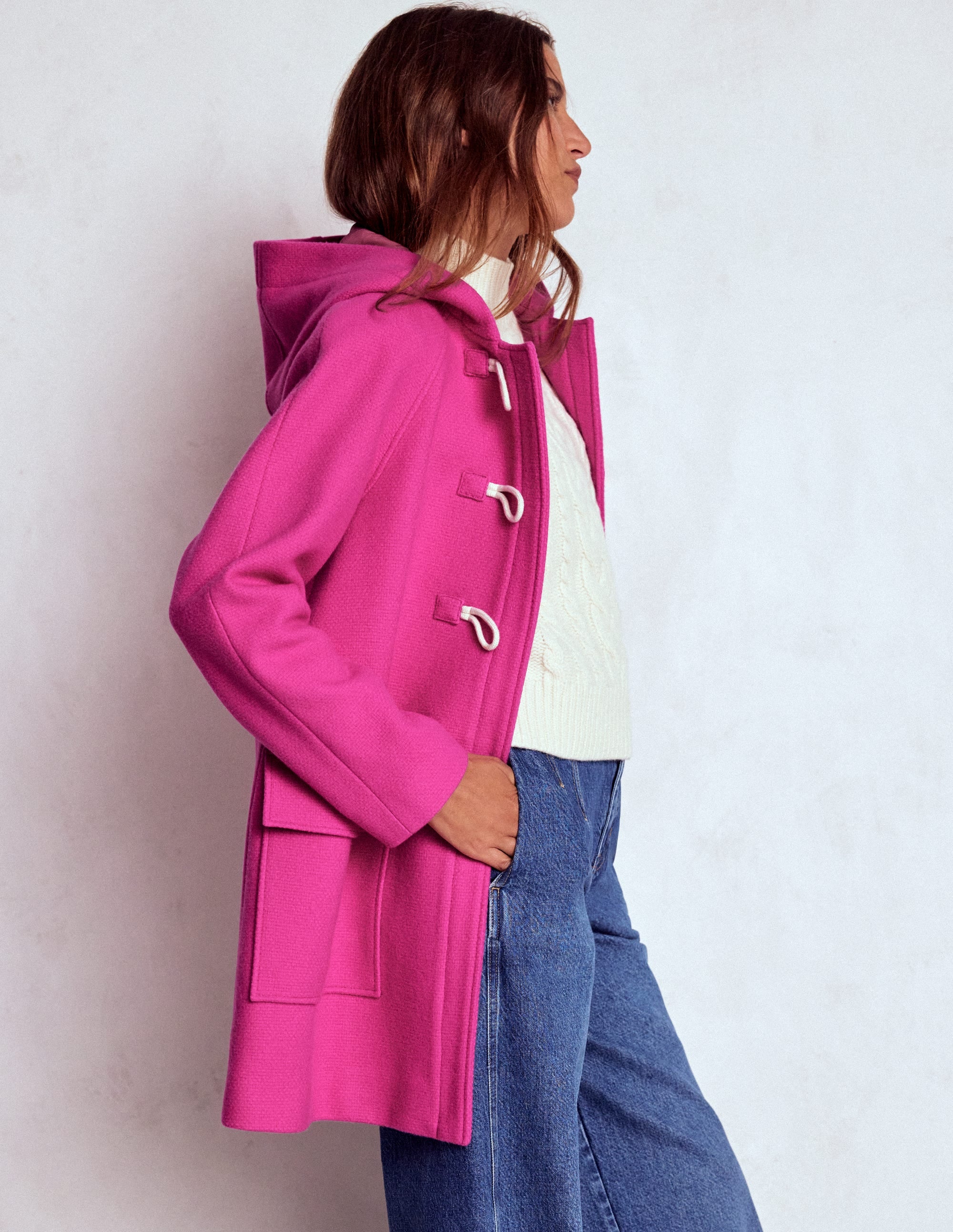 Swing Duffle Coat - Pink Peony | Boden UK