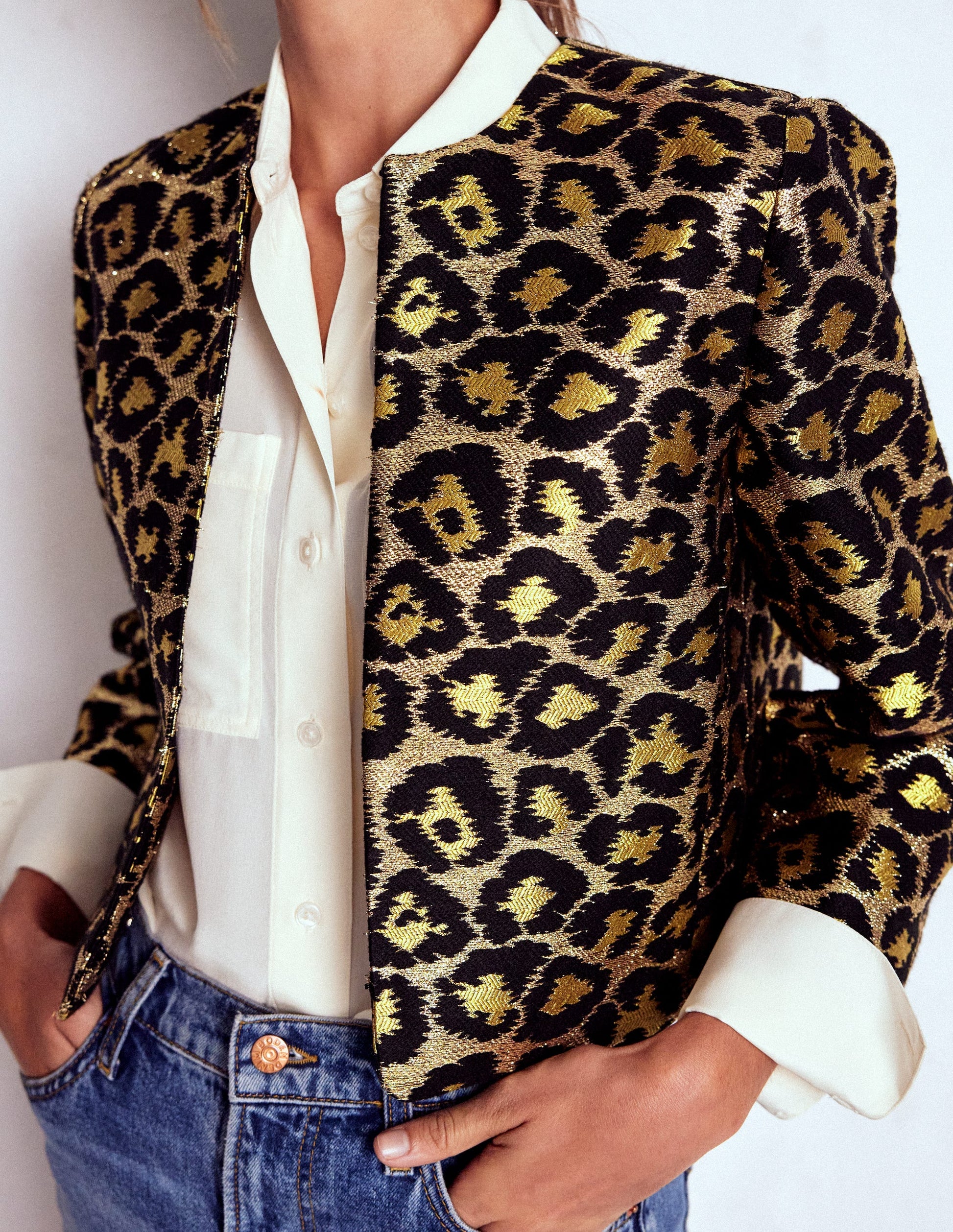 Jacquard Leopard Jacket-Leopard, Lurex Jacquard-2