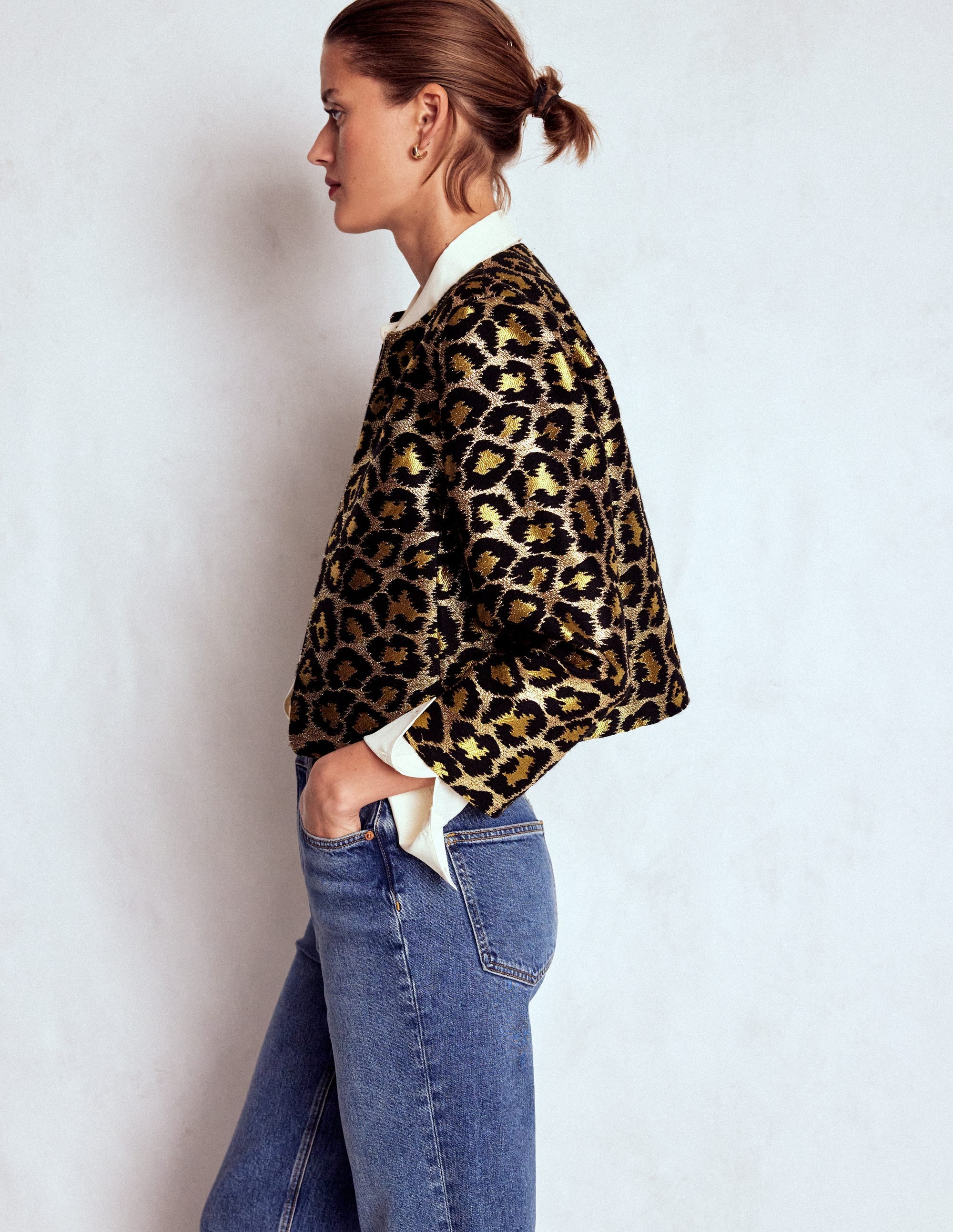 Jacquard Leopard Jacket-Leopard, Lurex Jacquard - Image 6