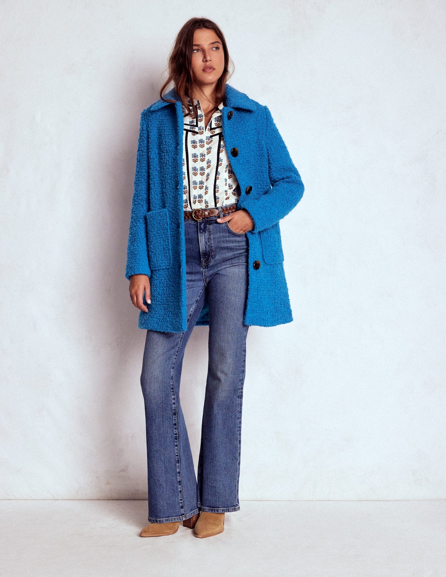 Carlisle Textured Coat-Cobalt Blue