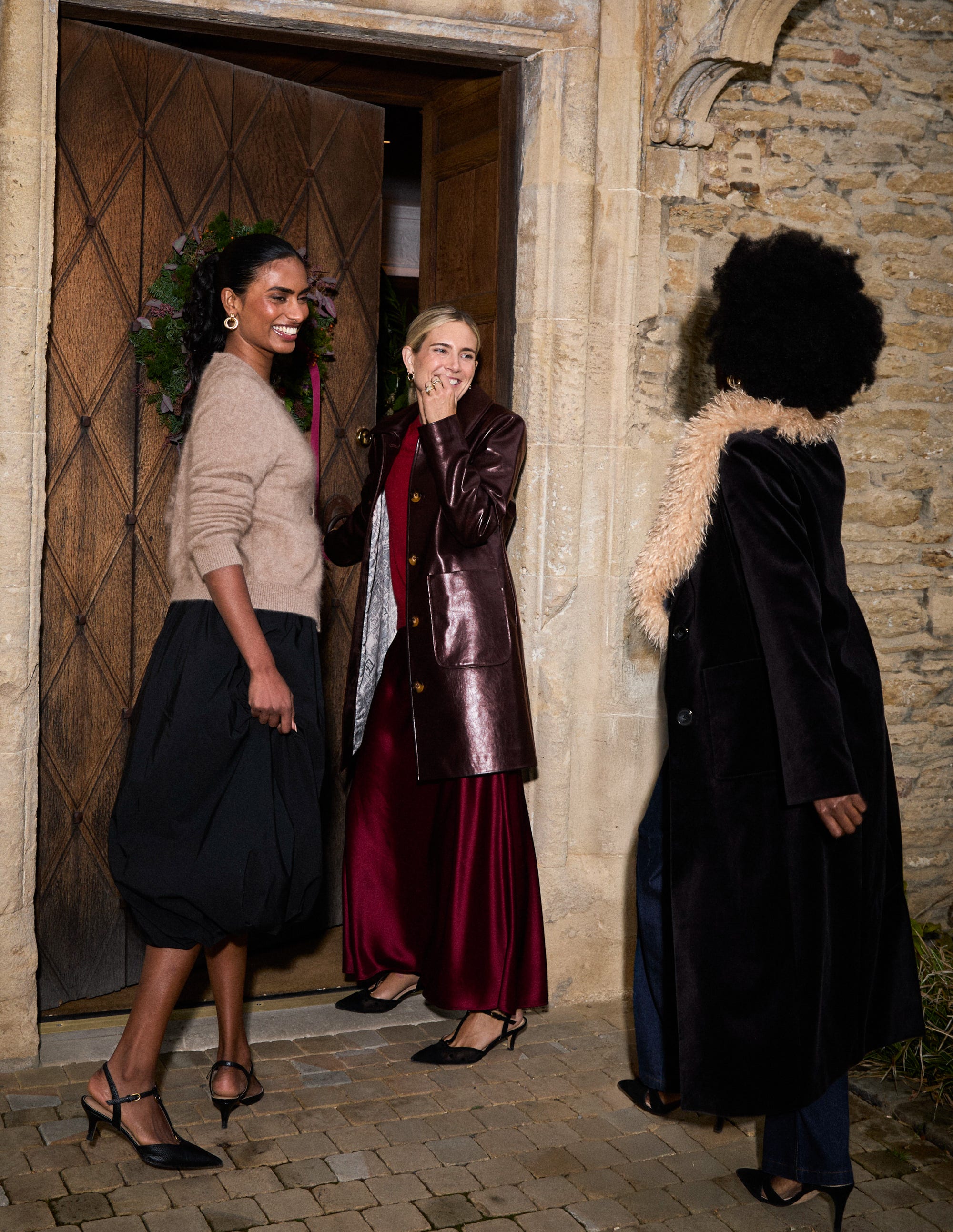 Carlisle Faux Leather Coat-Dark Cherry | Boden UK