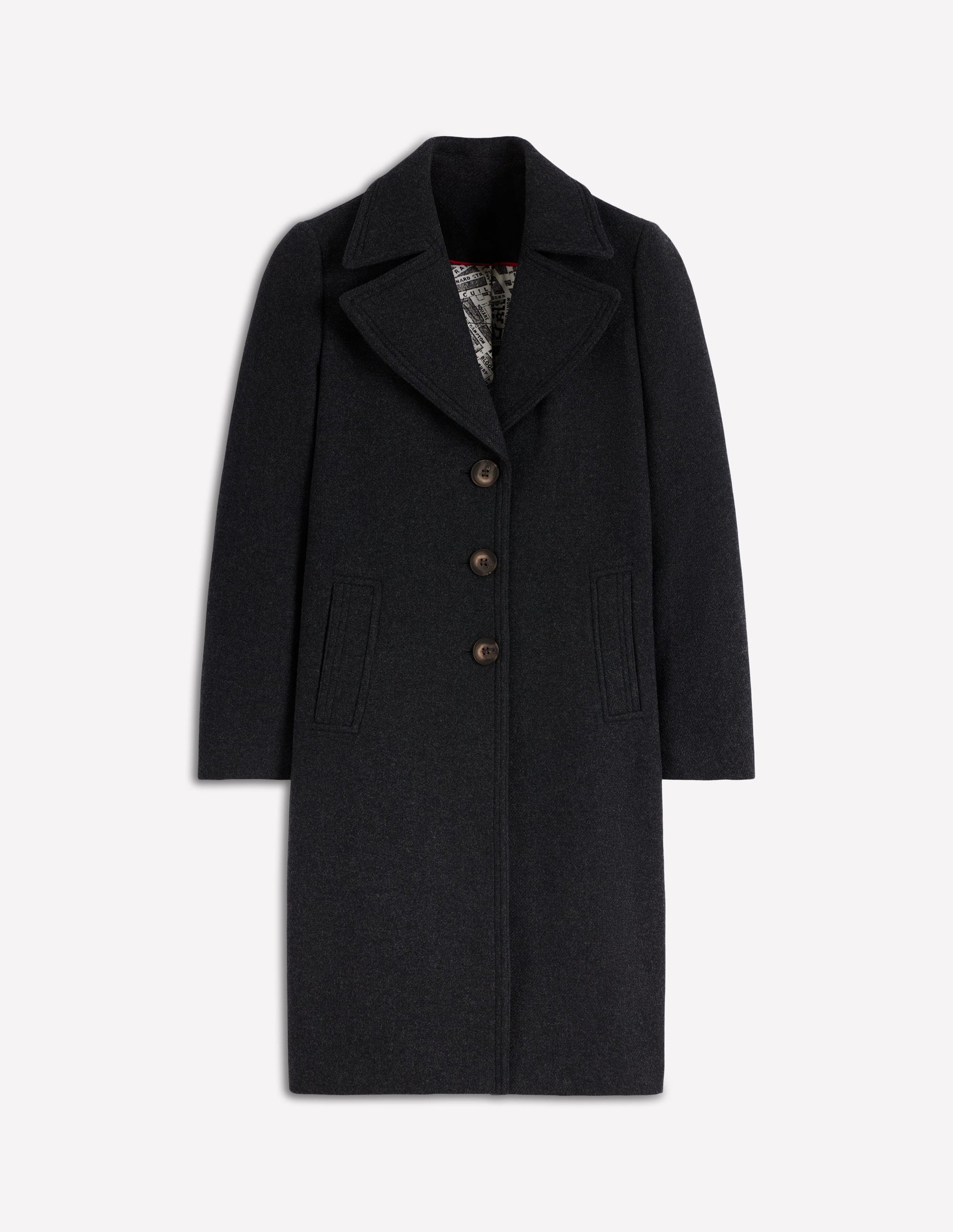 Newport Wool Coat-Charcoal Marl-7