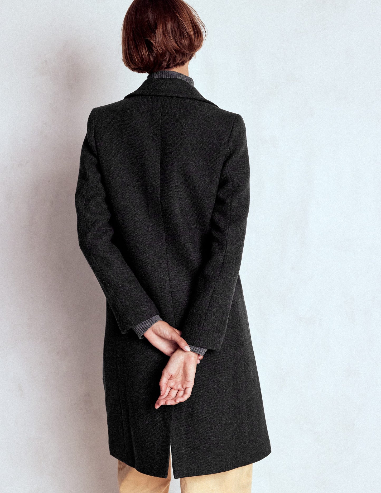 Newport Wool Coat-Charcoal Marl
