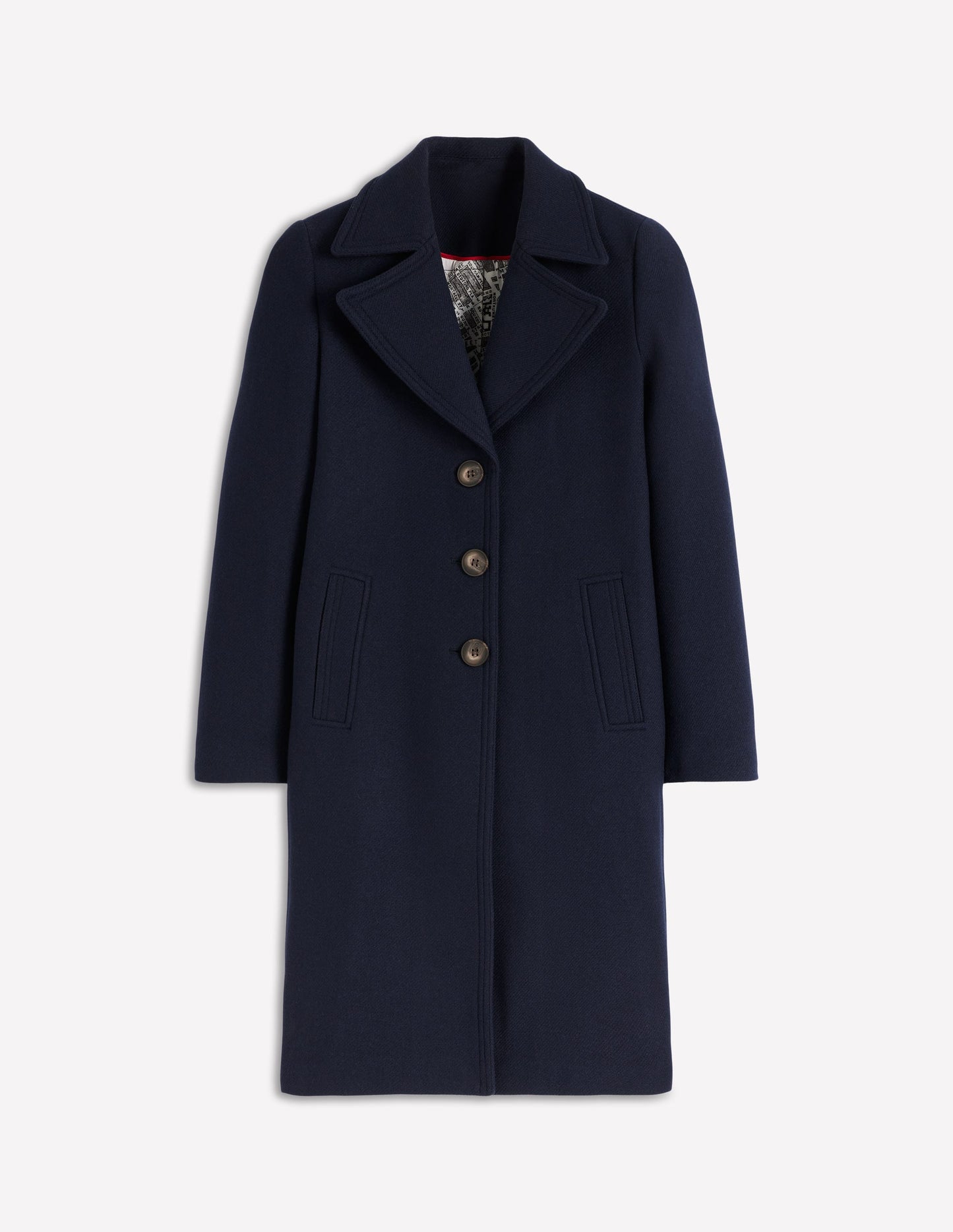 Newport Wool Coat-Navy