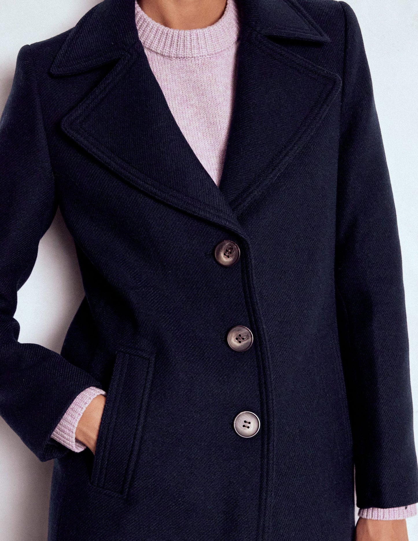 Newport Wool Coat-Navy