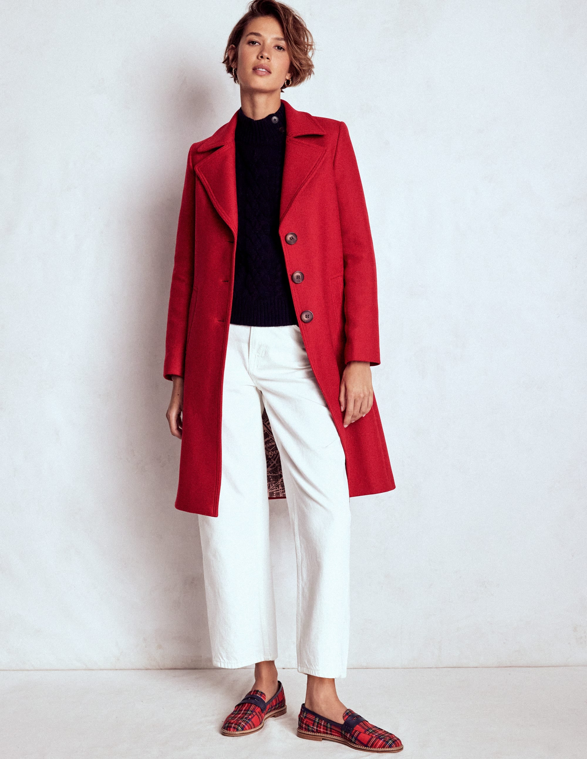 Newport Wool Coat-Cranberry Red - Image 4