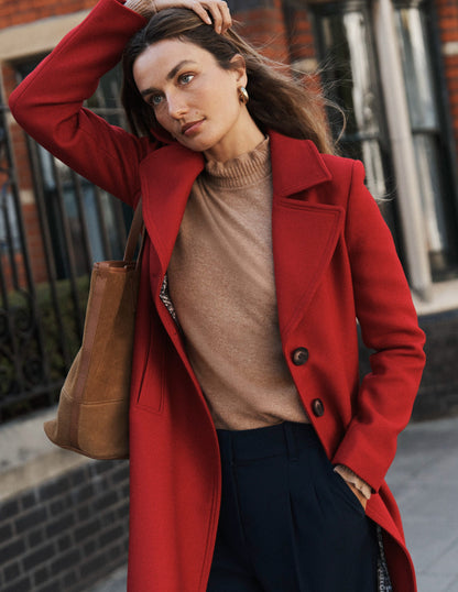 Newport Wool Coat-Cranberry Red-6