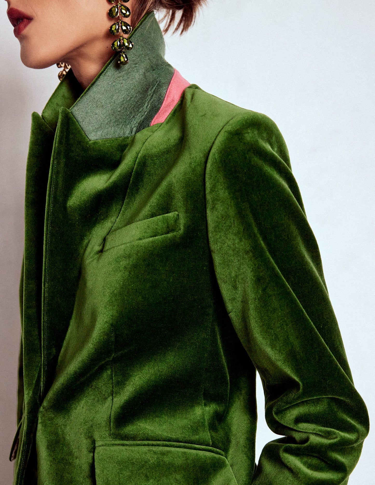 Stamford Velvet Blazer-Green Fir