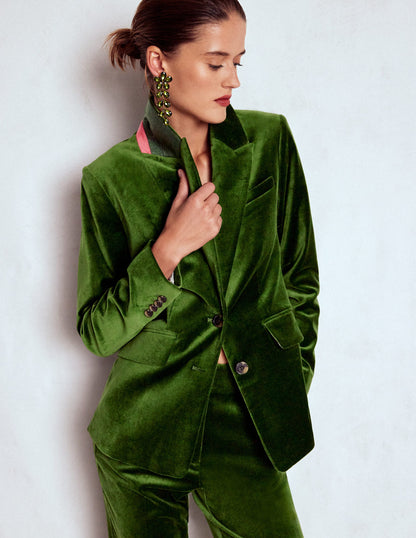 Stamford Velvet Blazer-Green Fir-5
