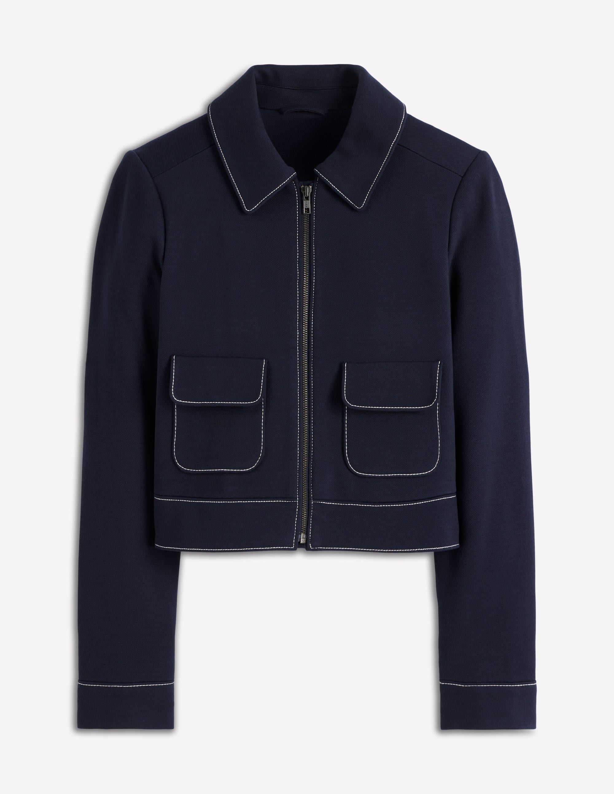 Zip Patch Pocket Jacket-NAVY - Image 8