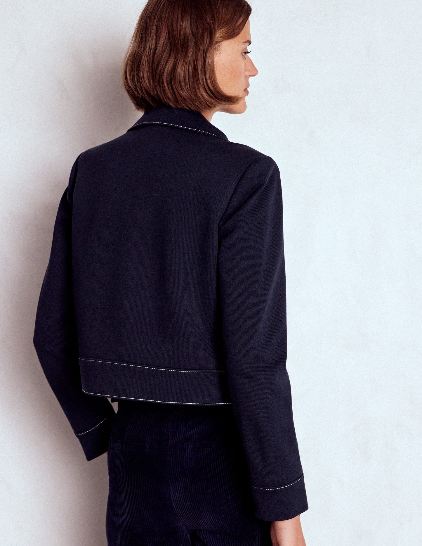 Zip Patch Pocket Jacket-NAVY