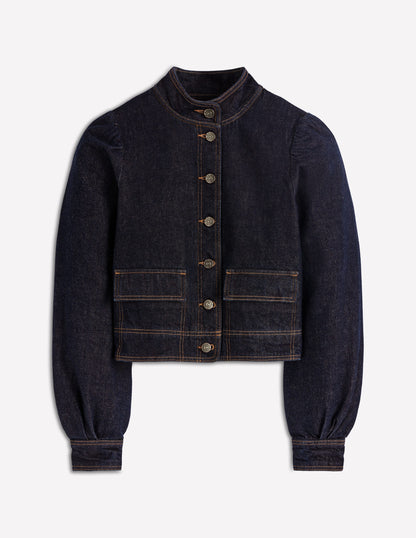 Topstitch Denim Jacket-Indigo-7