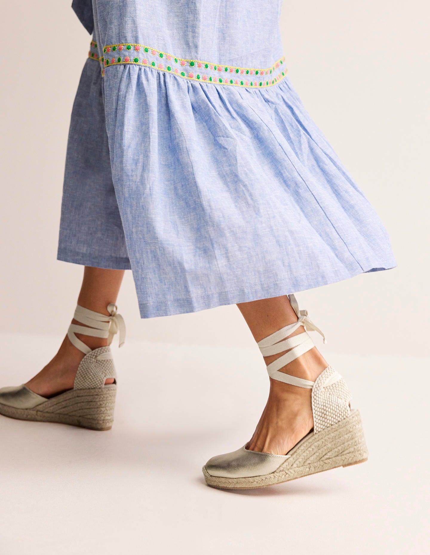 Cassie Espadrille Wedge-Gold - Image 1