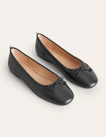 Kitty Flexi Sole Ballet Pumps-Black Leather-3