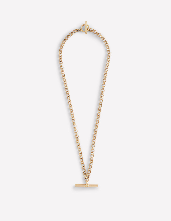 T-bar Chain Necklace-Gold Colour
