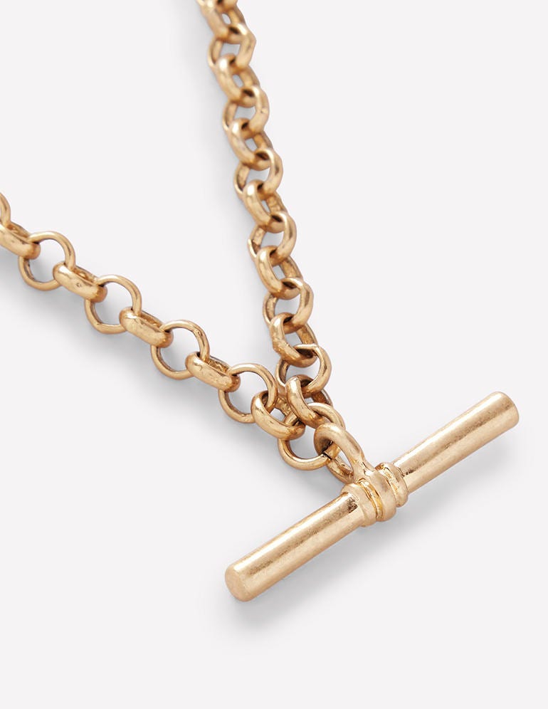 T-bar Chain Necklace-Gold Colour Boden UK