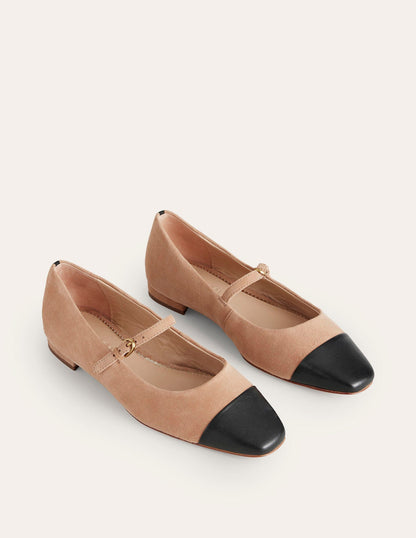 Penelope Mary Jane Flat-Latte Suede-2