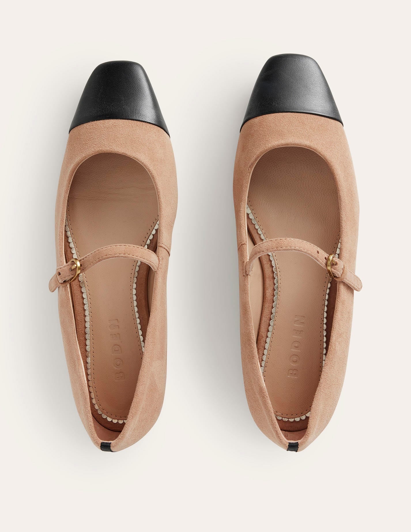 Penelope Mary Jane Flat-Latte Suede