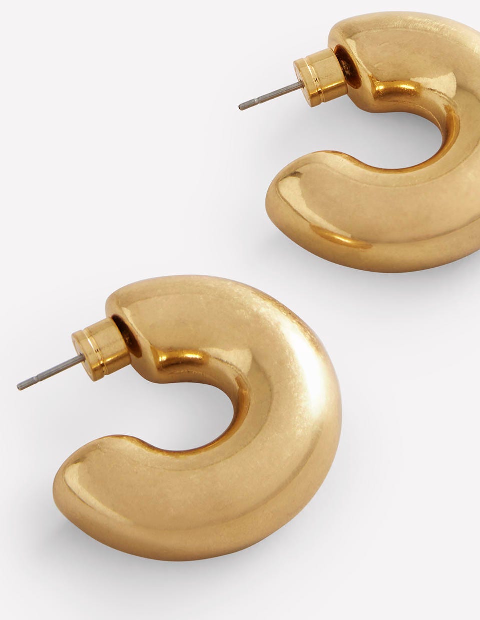 Chunky Small Hoop Earrings-Gold - Image 3