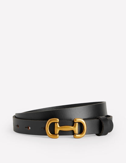 Iris Skinny Snaffle Trim Belt-Black-1