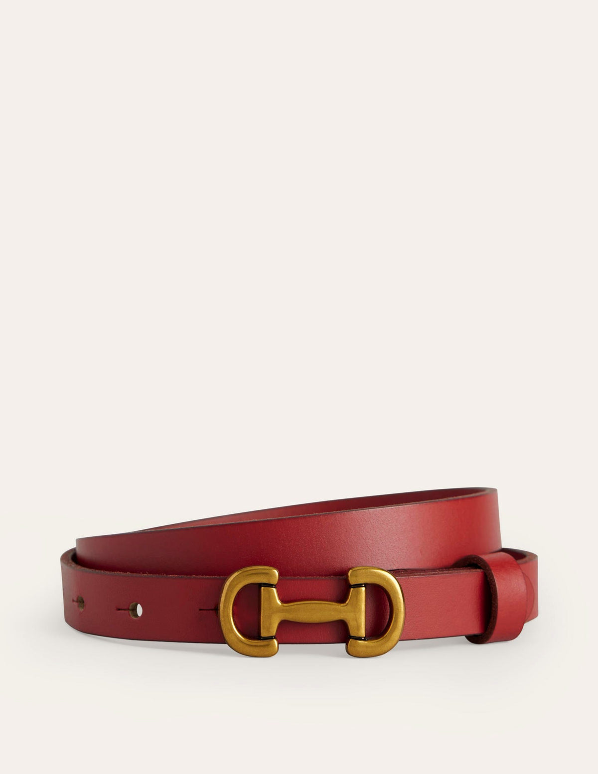 Iris Skinny Snaffle Trim Belt-Red - Image 1