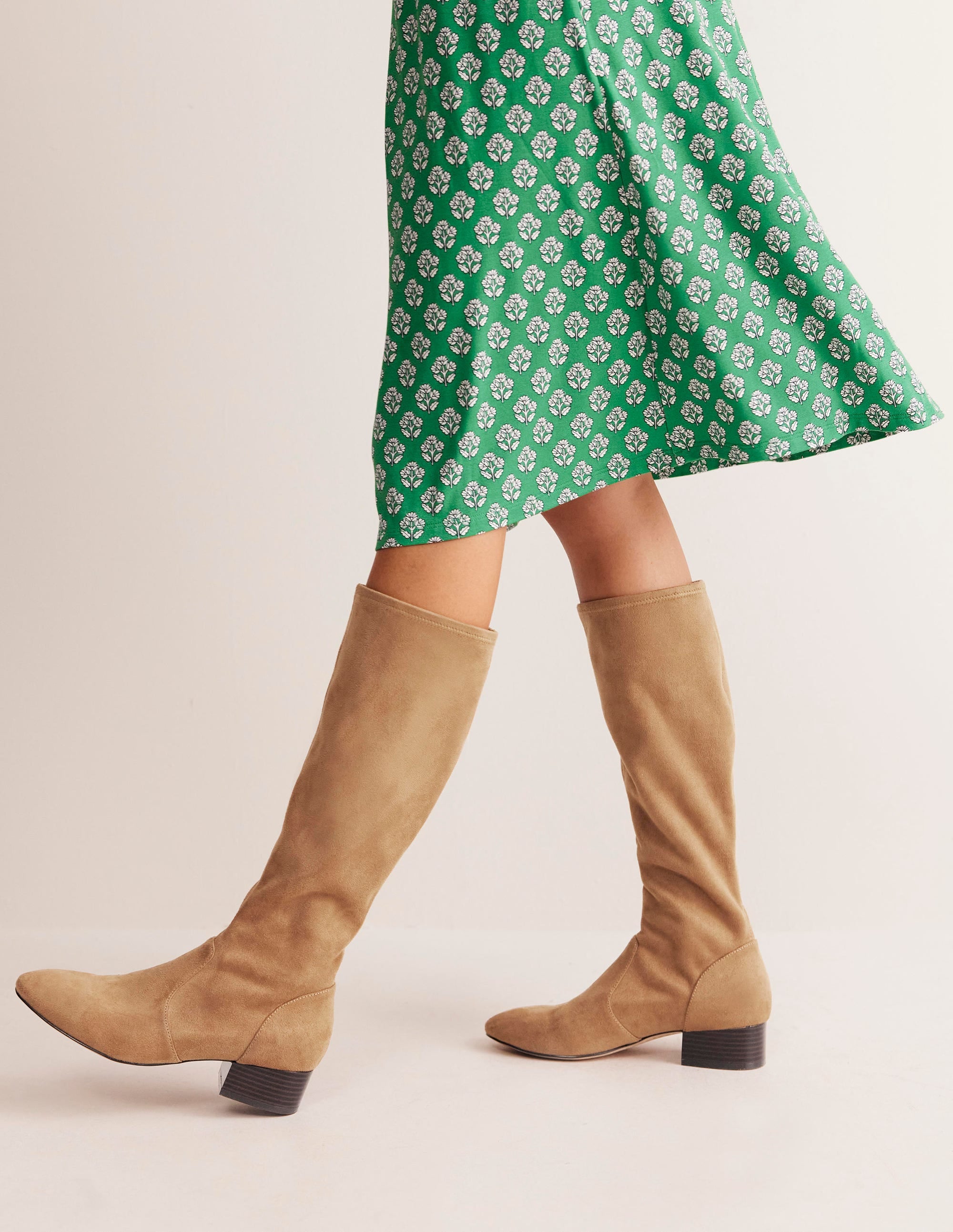 Flat Stretch Knee Boots-Acorn - Image 1