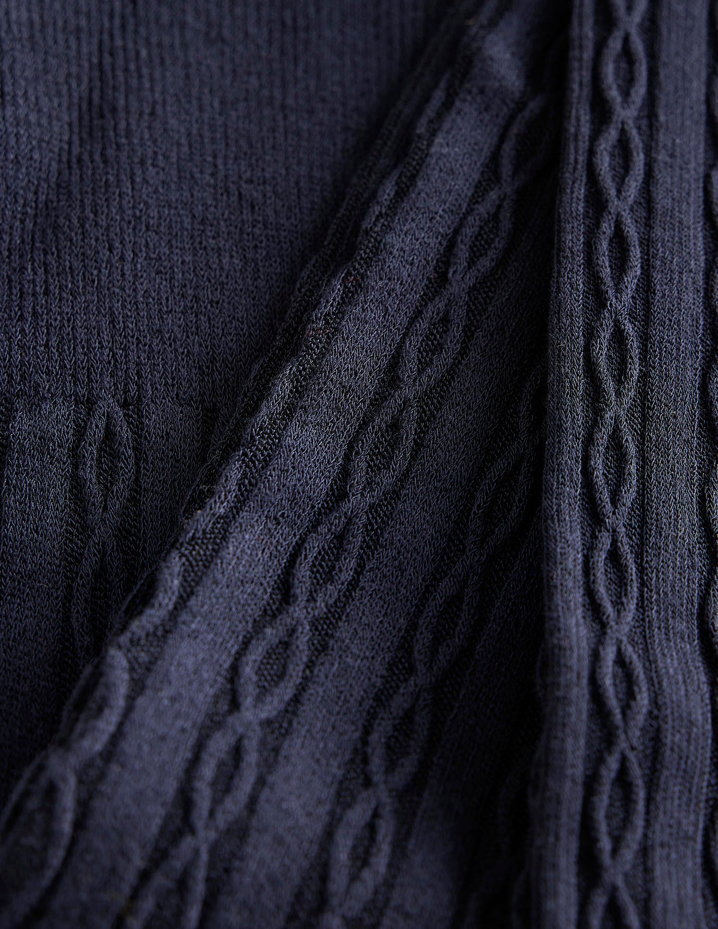 Cable Knit Tights-Navy-2