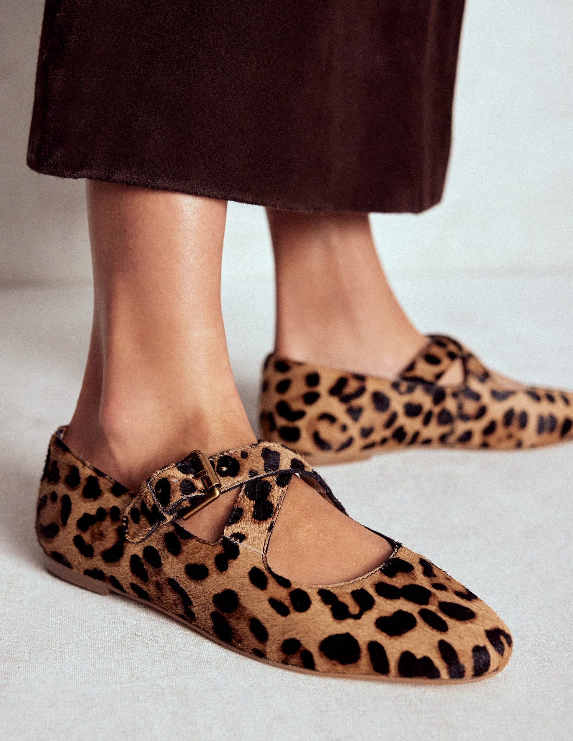 Cross Strap Mary Jane-Classic Leopard-2