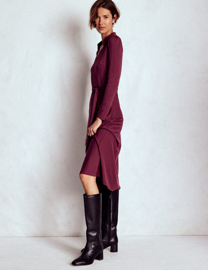 Imogen Collared Jersey Dress-Deep Wisteria-4