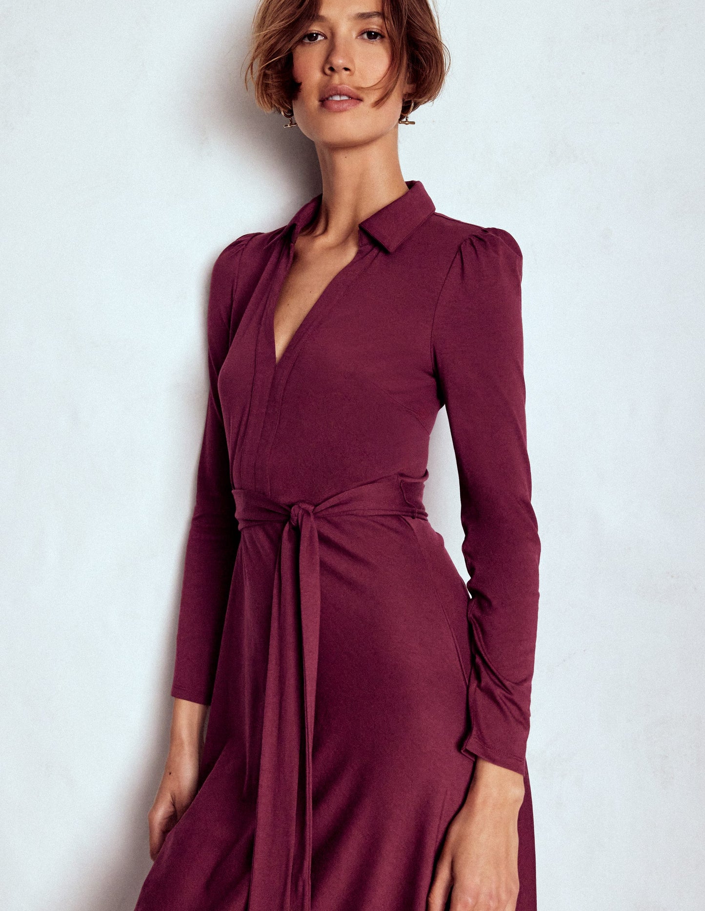 Imogen Collared Jersey Dress-Deep Wisteria