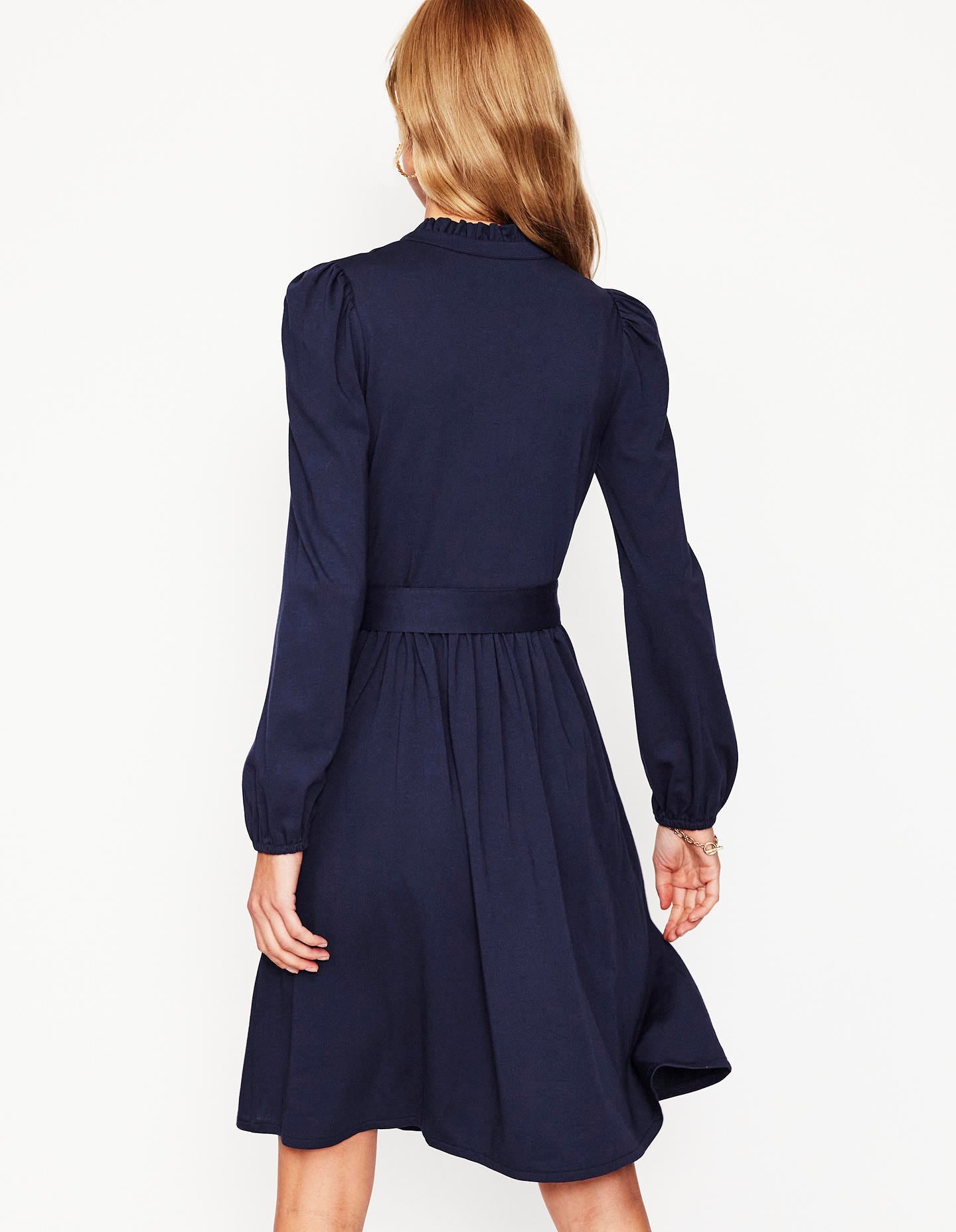 willow frill short shirt dress Sea Willow Ruffle Dress in Navy Multi
