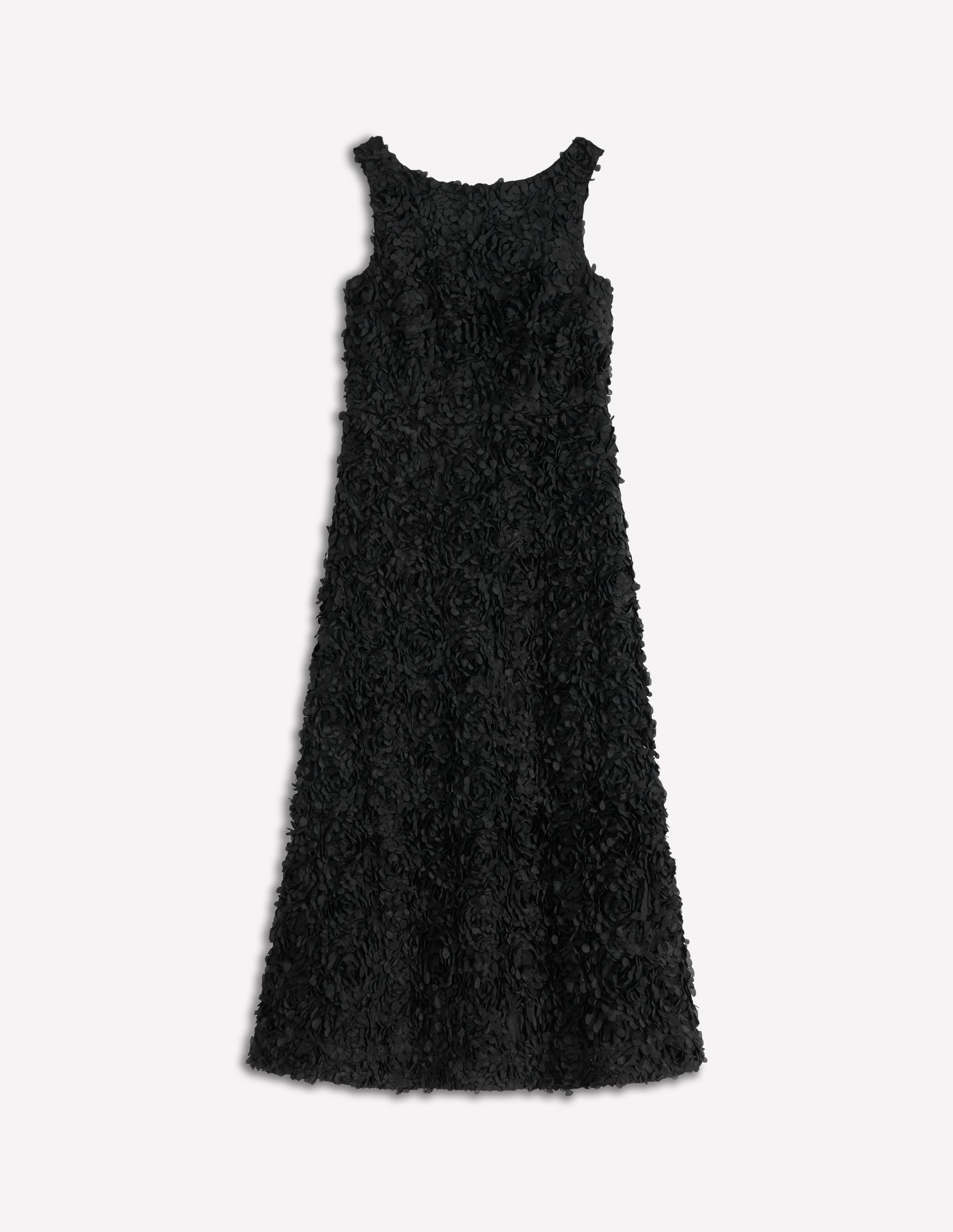 Scoop Back Fit and Flare Dress-Black-8