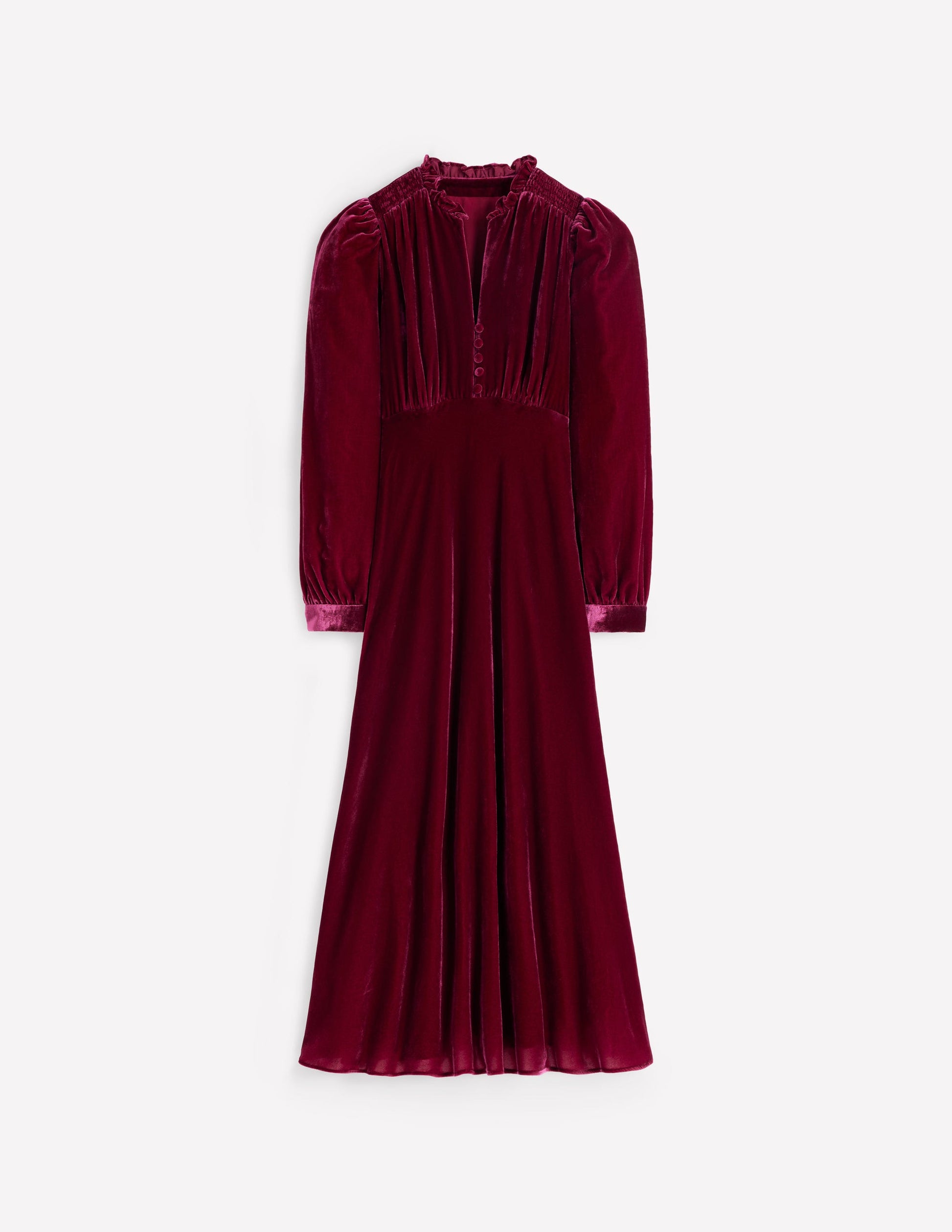Cassie Velvet Tea Dress-Ruby Red-6
