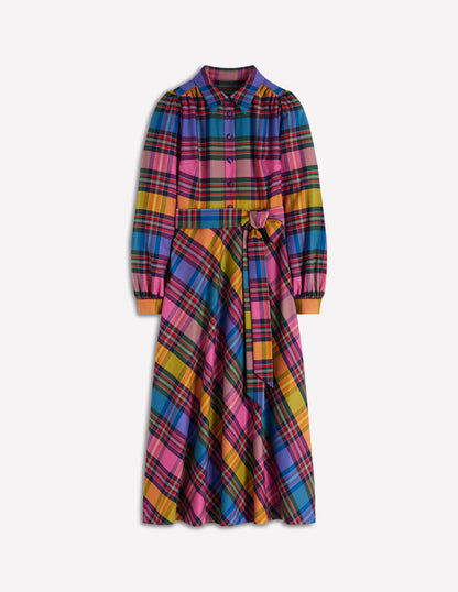 Vivienne Check Midi Dress-Multi, Blanket Check-7