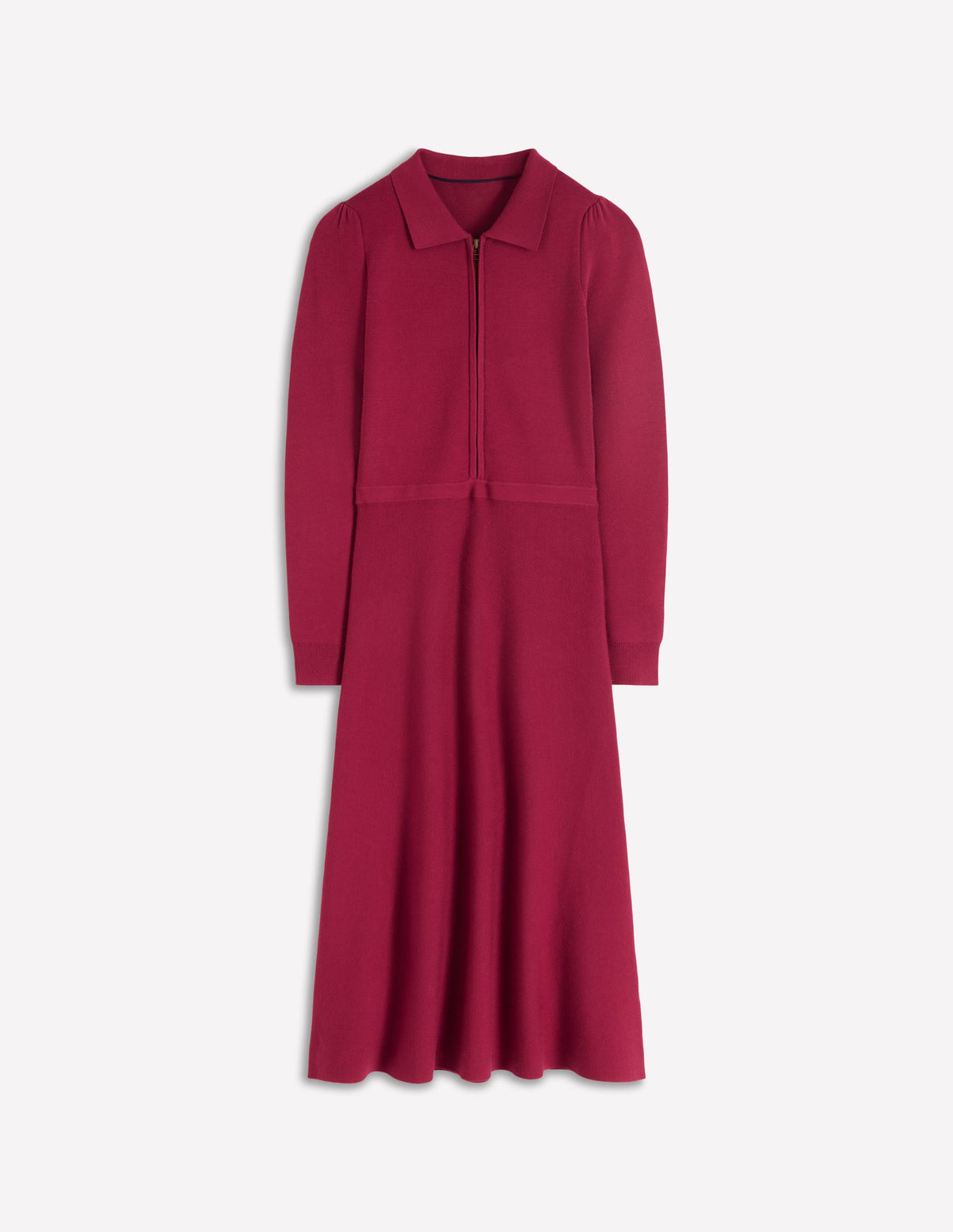 Fiona Zip Front Knitted Dress-Ruby Red - Image 7