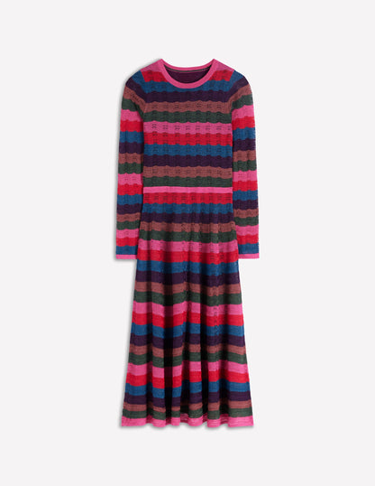 Metallic Wave Dress-Multi Stripe-7