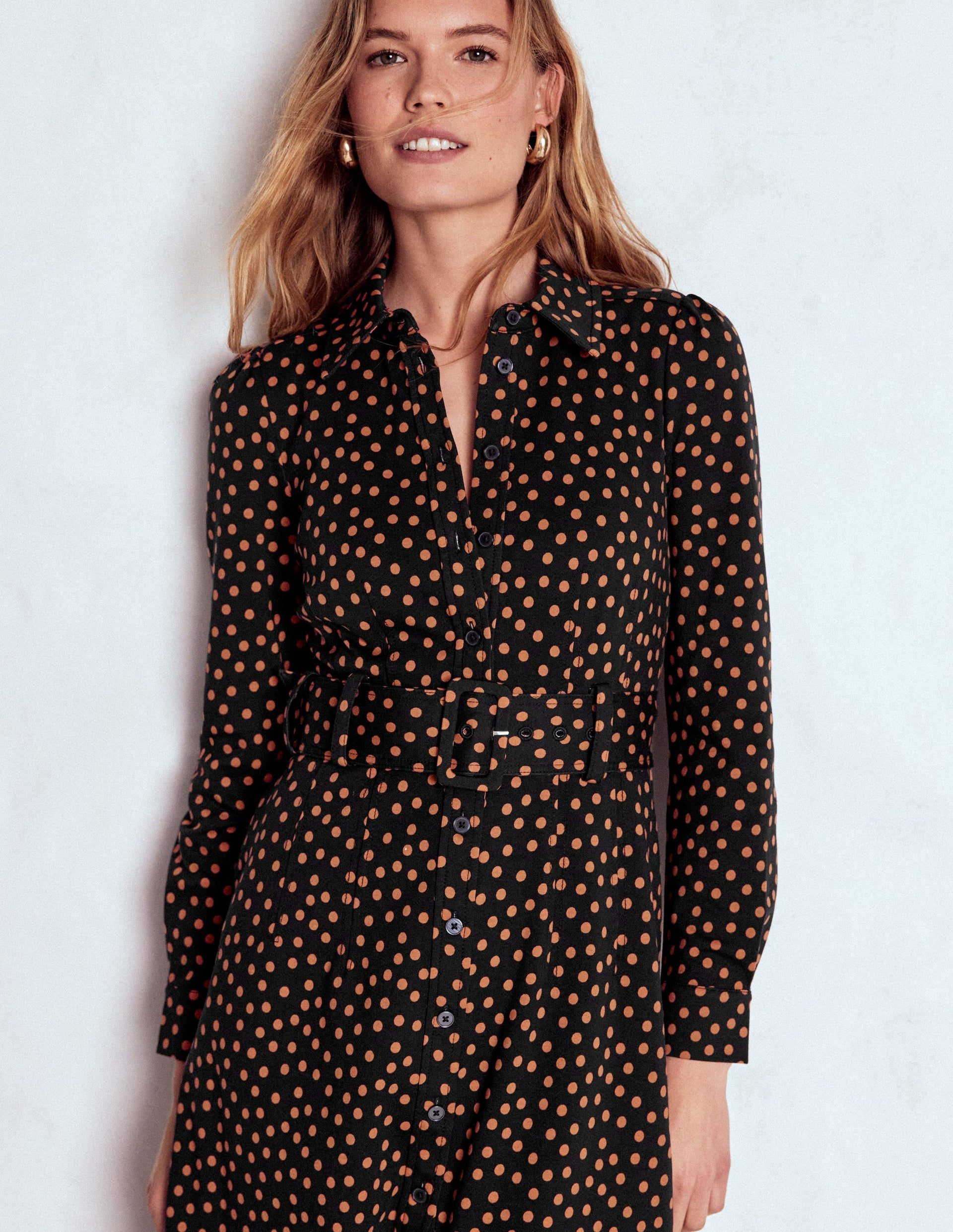 boden anita ponte shirt dress Anita Ponte Shirt Dress - Black