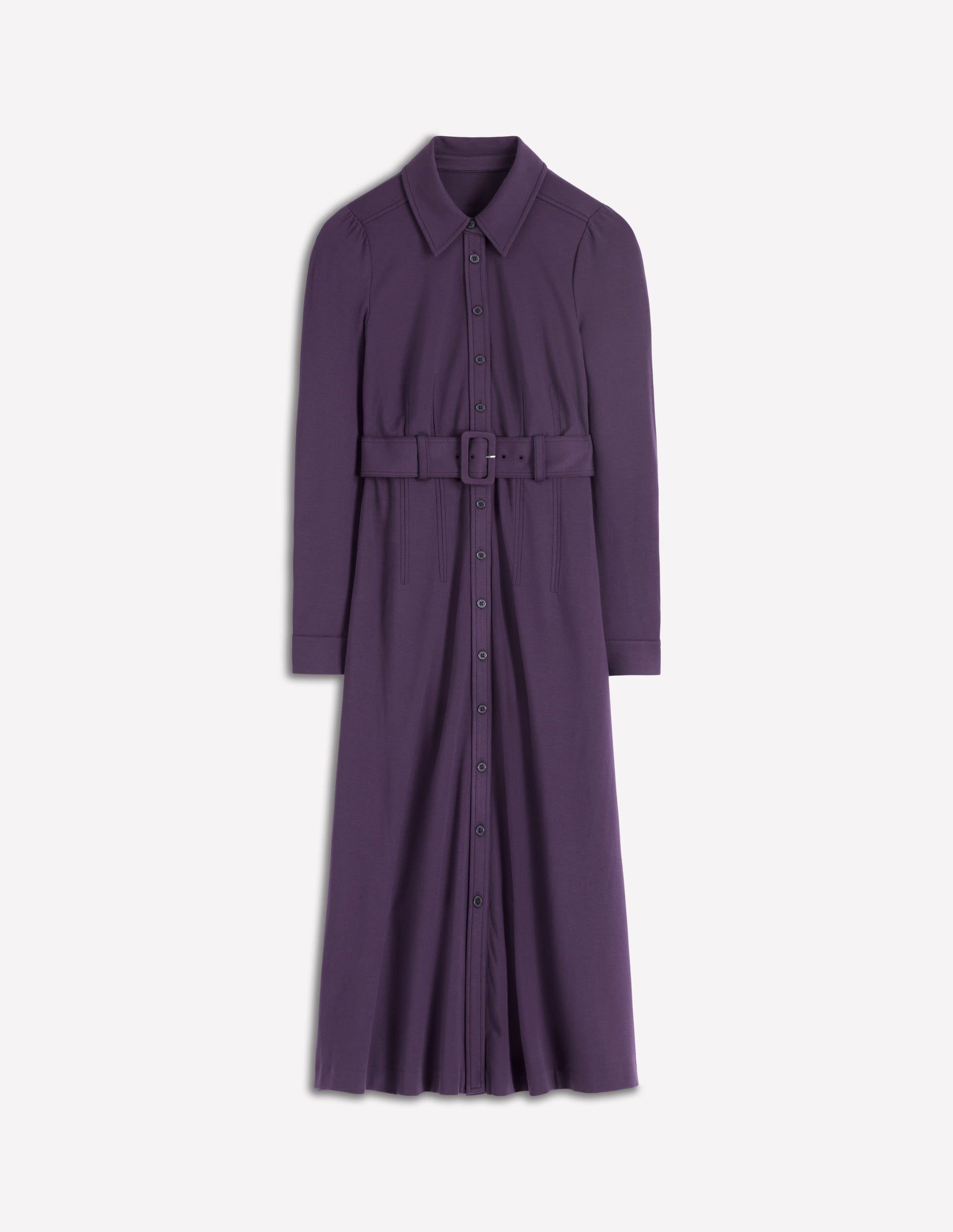 Anita Long Sleeve Shirt Dress-Blackberry-7