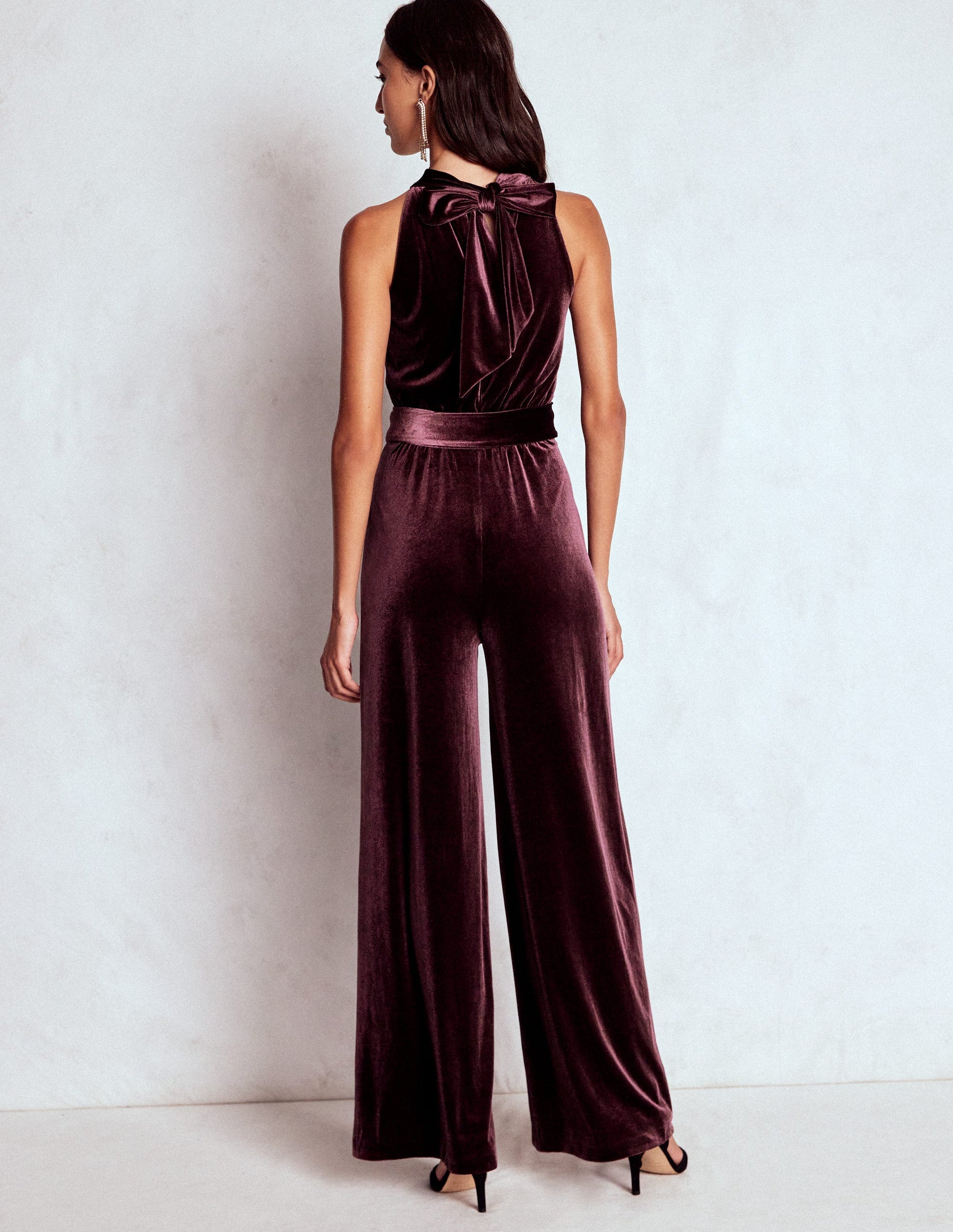 Jersey Halter Jumpsuit-Dark Cherry-3
