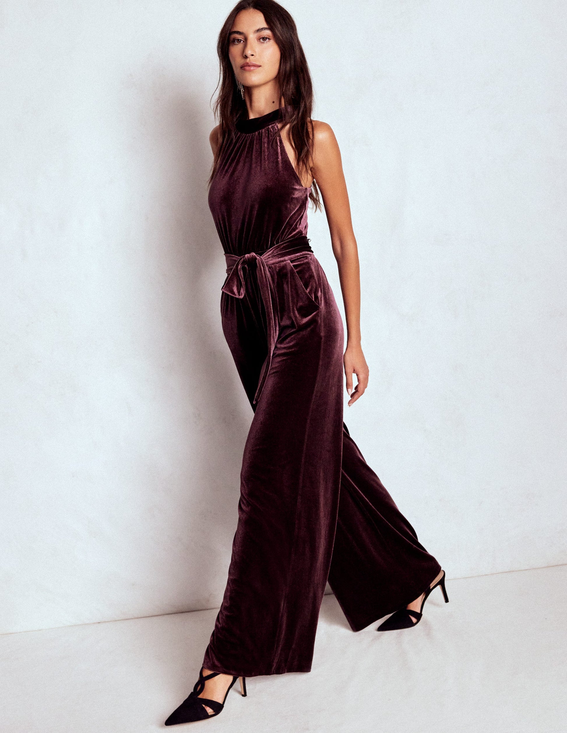 Jersey Halter Jumpsuit-Dark Cherry-4