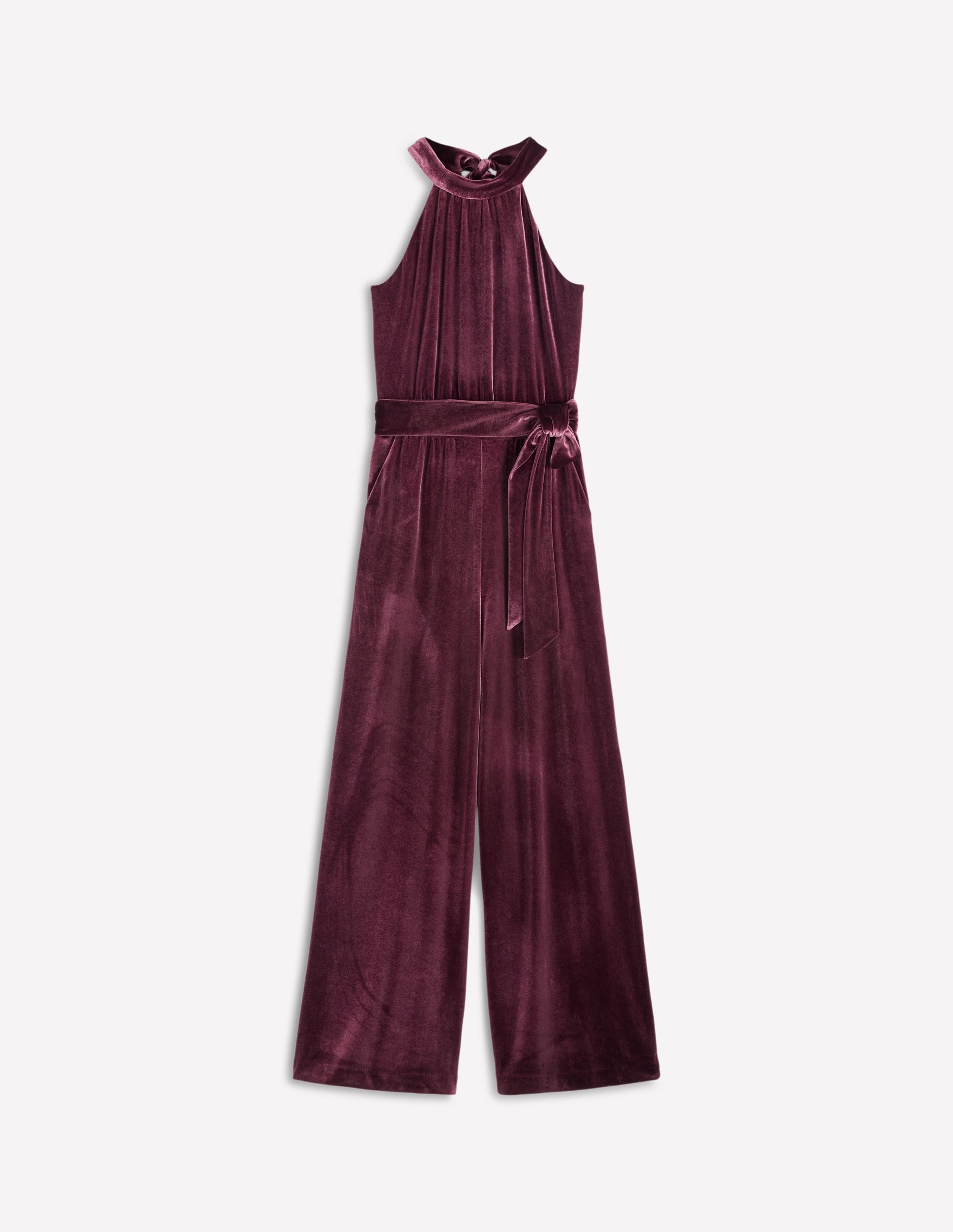 Jersey Halter Jumpsuit-Dark Cherry - Image 6